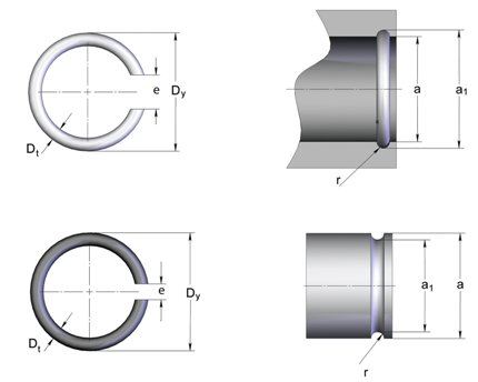 Стопорные кольца для валов, отверстий прямоугольного сечения из каталоге СТАМО